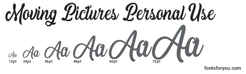 Moving Pictures Personal Use Font Sizes