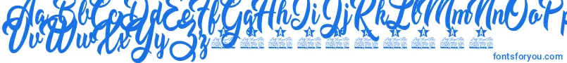 Moving Star Personal Use Font – Blue Fonts on White Background