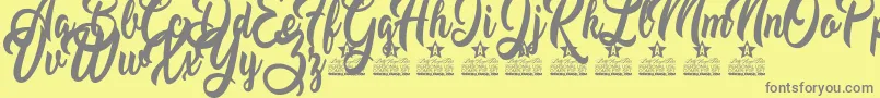 Moving Star Personal Use Font – Gray Fonts on Yellow Background