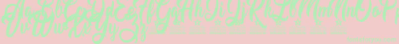 Czcionka Moving Star Personal Use – zielone czcionki na różowym tle