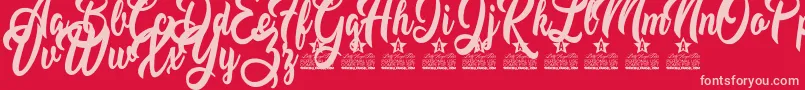 Moving Star Personal Use Font – Pink Fonts on Red Background