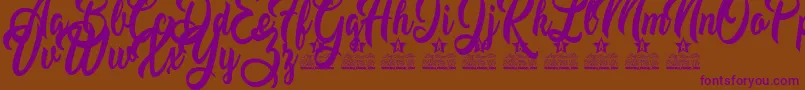 Moving Star Personal Use Font – Purple Fonts on Brown Background