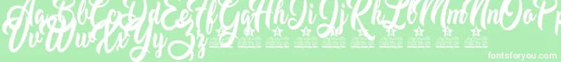 Moving Star Personal Use Font – White Fonts on Green Background