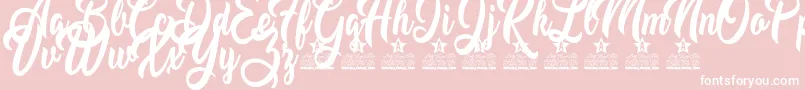 Moving Star Personal Use Font – White Fonts on Pink Background