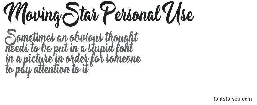 Schriftart Moving Star Personal Use