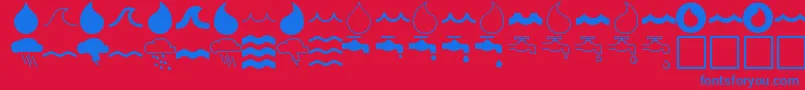MOW      Font – Blue Fonts on Red Background
