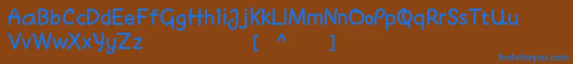Moyudan Demo Font – Blue Fonts on Brown Background