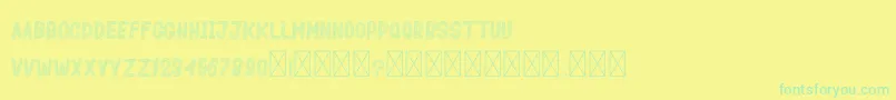 MozaikDuren Font – Green Fonts on Yellow Background