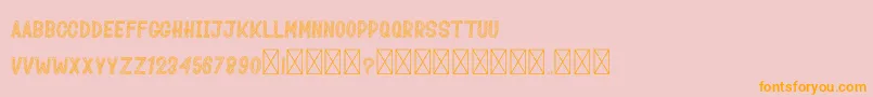 MozaikDuren-Schriftart – Orangefarbene Schriften auf rosa Hintergrund