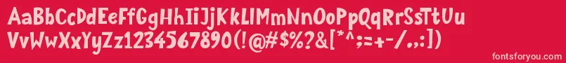 Mozzarella Font – Pink Fonts on Red Background