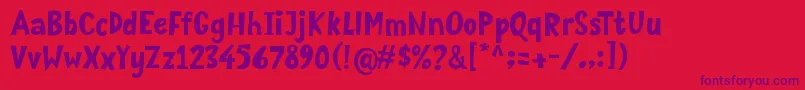 Mozzarella Font – Purple Fonts on Red Background