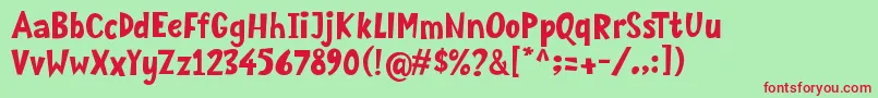 Mozzarella Font – Red Fonts on Green Background