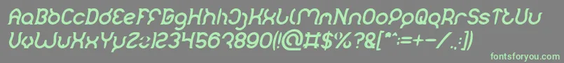 フォントMozzie Bold Italic – 灰色の背景に緑のフォント