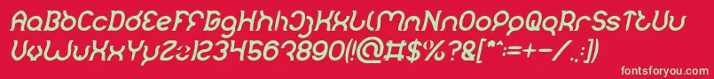 Шрифт Mozzie Bold Italic – зелёные шрифты на красном фоне