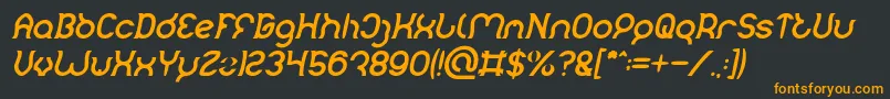 Mozzie Bold Italic-Schriftart – Orangefarbene Schriften auf schwarzem Hintergrund