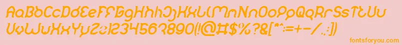 Mozzie Bold Italic Font – Orange Fonts on Pink Background