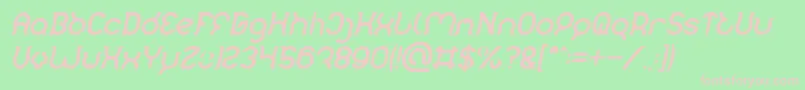 Mozzie Bold Italic Font – Pink Fonts on Green Background