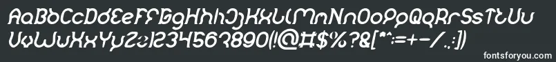 Mozzie Bold Italic-fontti – valkoiset fontit mustalla taustalla