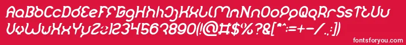 Шрифт Mozzie Bold Italic – белые шрифты на красном фоне