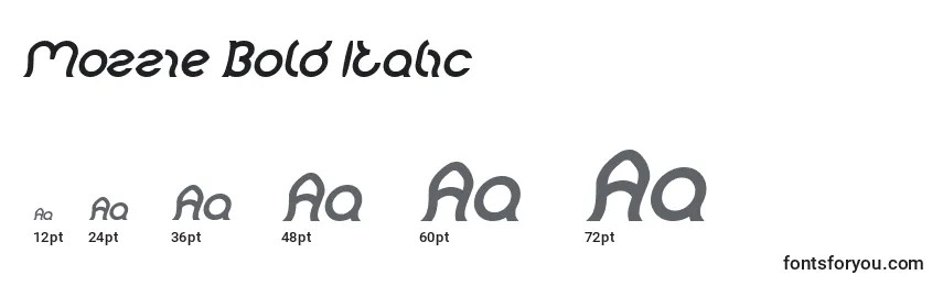 Tamaños de fuente Mozzie Bold Italic