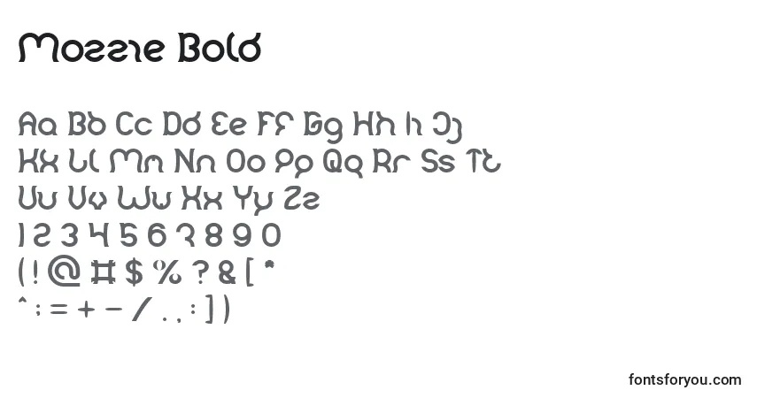 Шрифт Mozzie Bold – алфавит, цифры, специальные символы