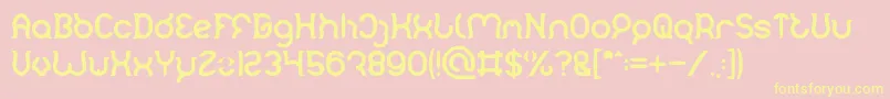 Mozzie Bold-Schriftart – Gelbe Schriften auf rosa Hintergrund