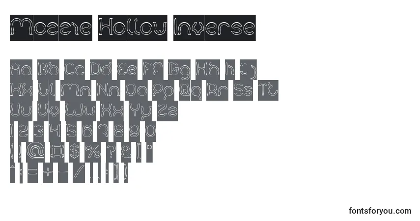 Mozzie Hollow Inverse Font – alphabet, numbers, special characters