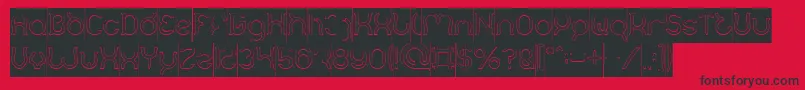 Mozzie Hollow Inverse Font – Black Fonts on Red Background