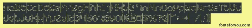 Mozzie Hollow Inverse Font – Black Fonts on Yellow Background