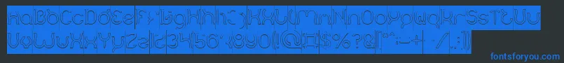 Mozzie Hollow Inverse Font – Blue Fonts on Black Background