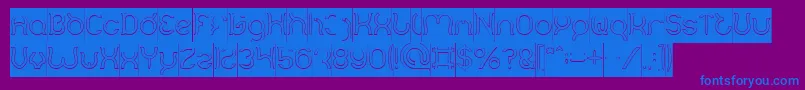 Mozzie Hollow Inverse Font – Blue Fonts on Purple Background