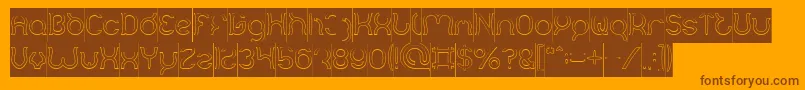 Mozzie Hollow Inverse Font – Brown Fonts on Orange Background