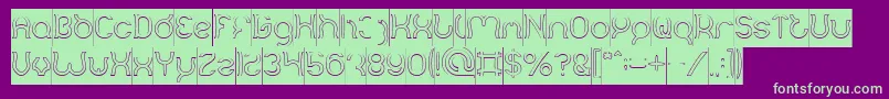 Mozzie Hollow Inverse Font – Green Fonts on Purple Background