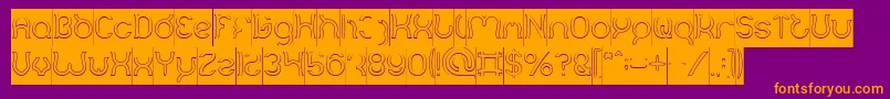 Mozzie Hollow Inverse Font – Orange Fonts on Purple Background