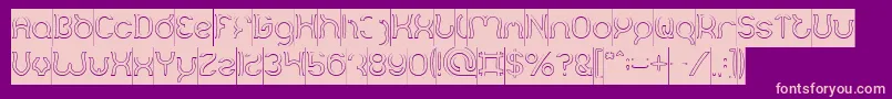 Mozzie Hollow Inverse-Schriftart – Rosa Schriften auf violettem Hintergrund