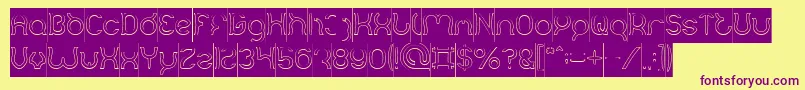 Mozzie Hollow Inverse Font – Purple Fonts on Yellow Background