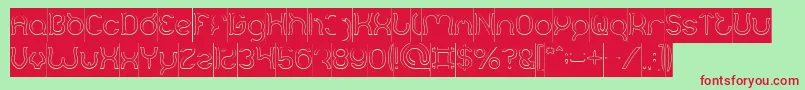 Mozzie Hollow Inverse Font – Red Fonts on Green Background