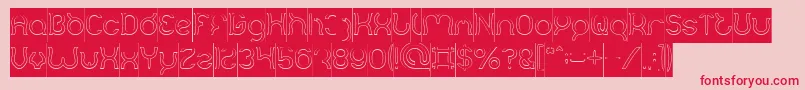 Mozzie Hollow Inverse Font – Red Fonts on Pink Background