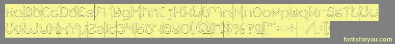 Mozzie Hollow Inverse Font – Yellow Fonts on Gray Background