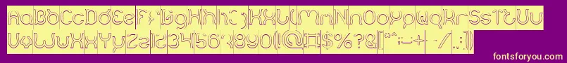 Mozzie Hollow Inverse Font – Yellow Fonts on Purple Background