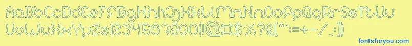 Mozzie Hollow Font – Blue Fonts on Yellow Background