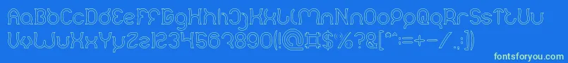 Mozzie Hollow Font – Green Fonts on Blue Background