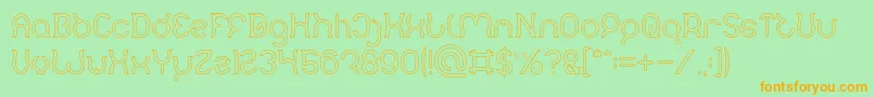 Mozzie Hollow Font – Orange Fonts on Green Background