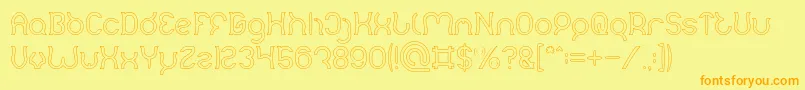 Mozzie Hollow Font – Orange Fonts on Yellow Background