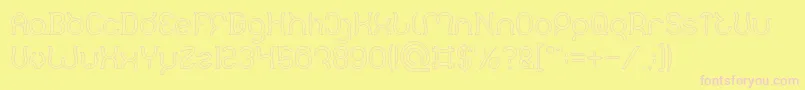 Mozzie Hollow Font – Pink Fonts on Yellow Background