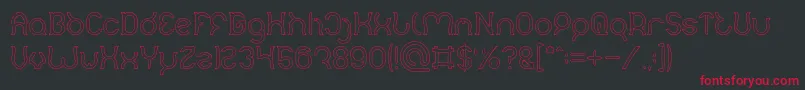 Mozzie Hollow Font – Red Fonts on Black Background