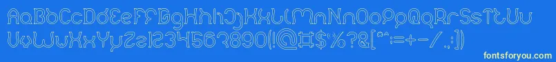 Mozzie Hollow Font – Yellow Fonts on Blue Background