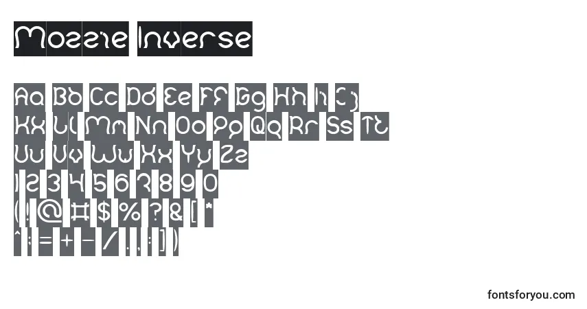 Mozzie Inverse Font – alphabet, numbers, special characters