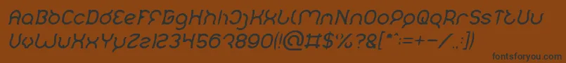Czcionka Mozzie Italic – czarne czcionki na brązowym tle