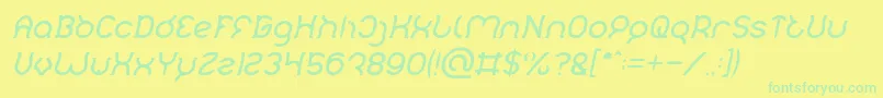 Mozzie Italic Font – Green Fonts on Yellow Background